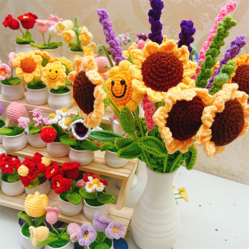 Preserved Flowers, Hand-Crocheted with Various Styles