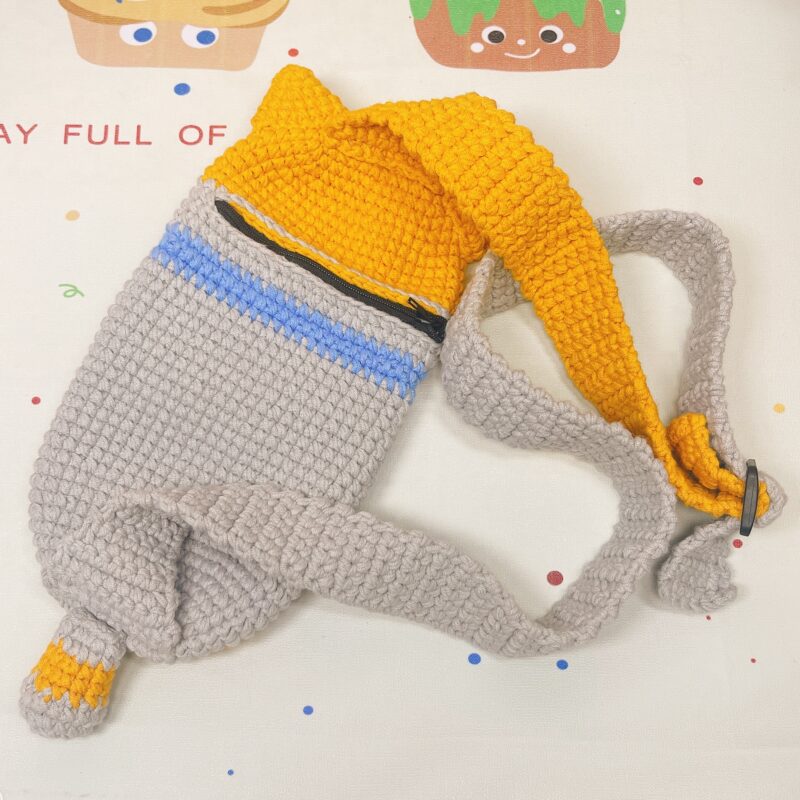 Cute cat shaped front chest crossbody bag