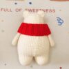 Cute white polar bear with red scarf