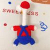 Funny long-necked, wide-eyed chicken with a quirky design style