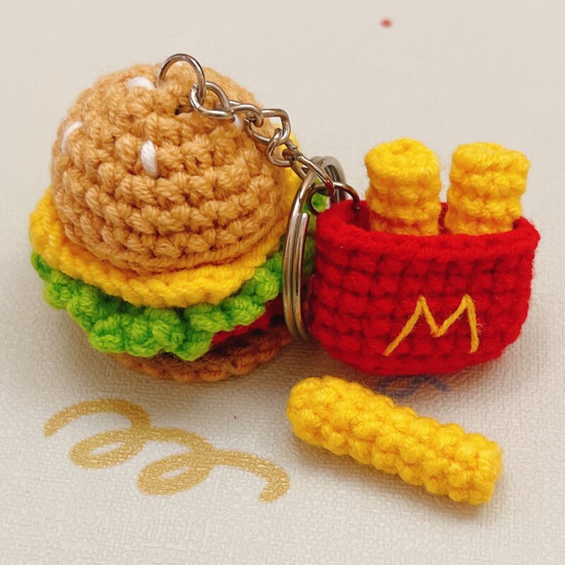 Hand crocheted some cute little charms ,have cute fruits, mushrooms, stars, fish, rainbows and more!