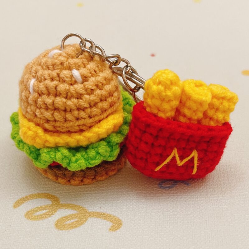 Hand crocheted some cute little charms ,have cute fruits, mushrooms, stars, fish, rainbows and more!