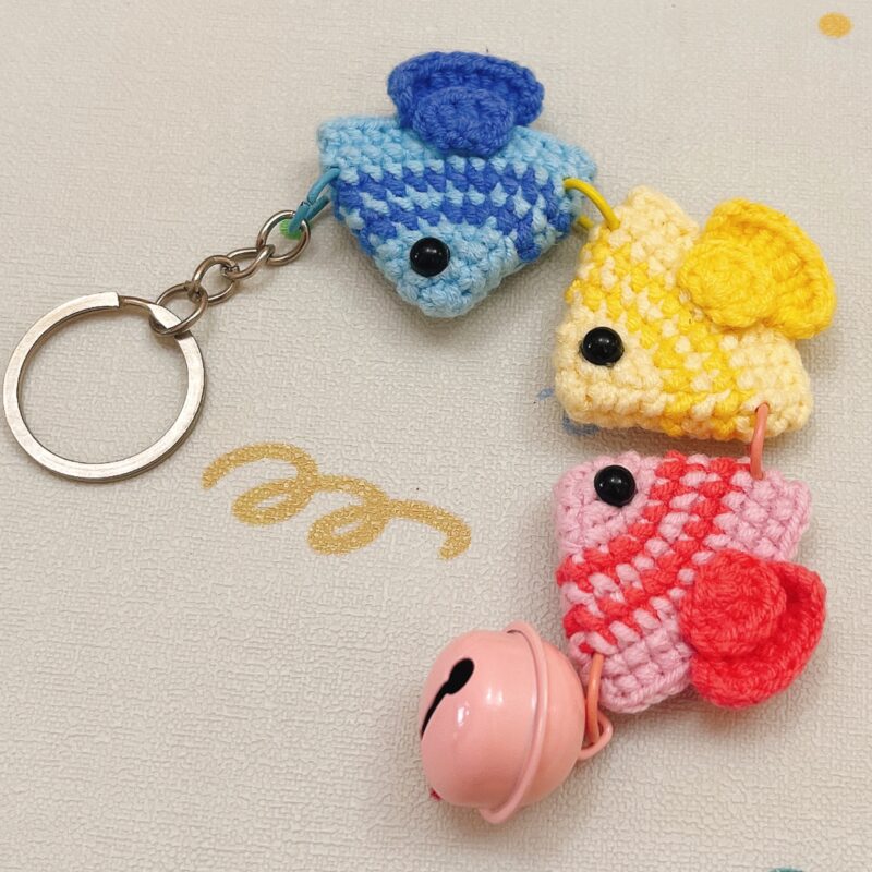 Hand crocheted some cute little charms ,have cute fruits, mushrooms, stars, fish, rainbows and more!